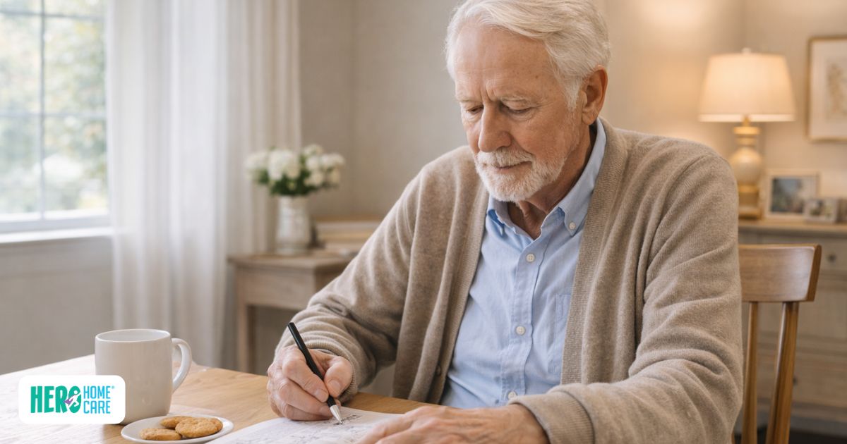 Senior engaging in a creative activity, reflecting why fun activities are important for seniors