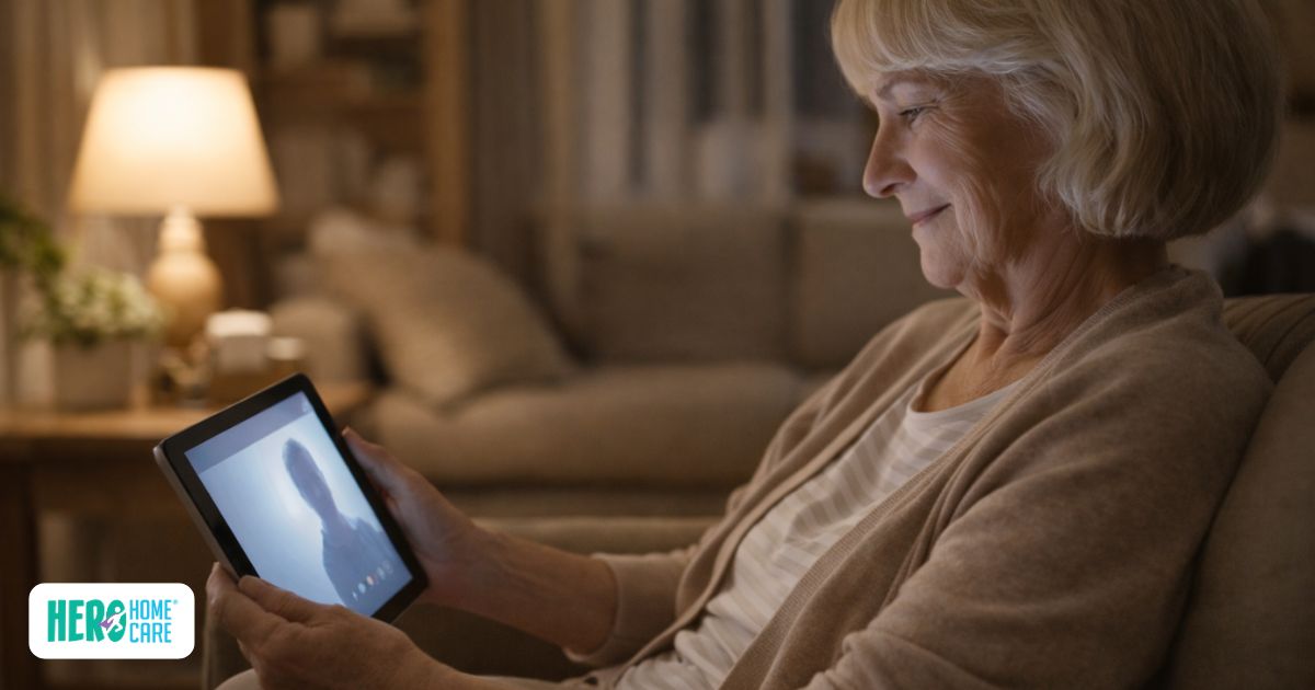 Recognizing changes in an aging parent through video calls when living far away.