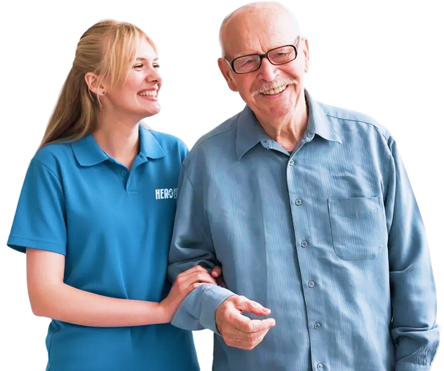 hero home care worker helping a senior in vancouver