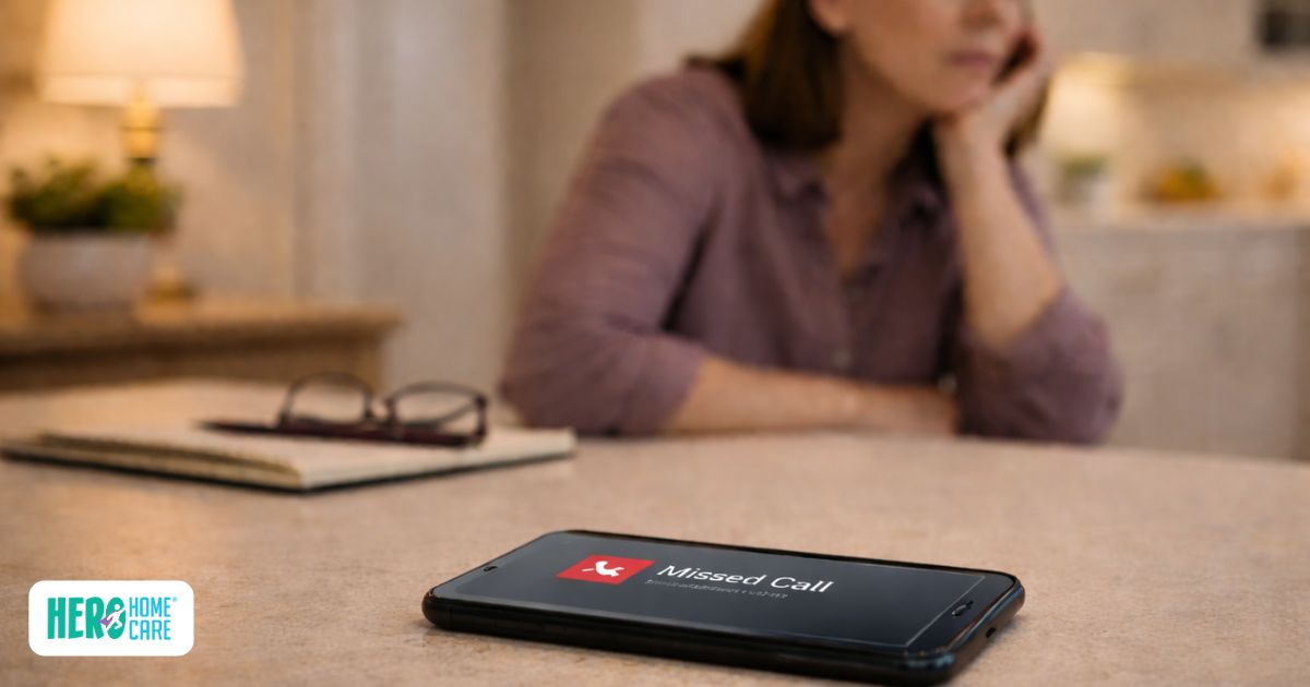 Missed call during long-distance caregiving highlights common challenges of caring for parents from afar.