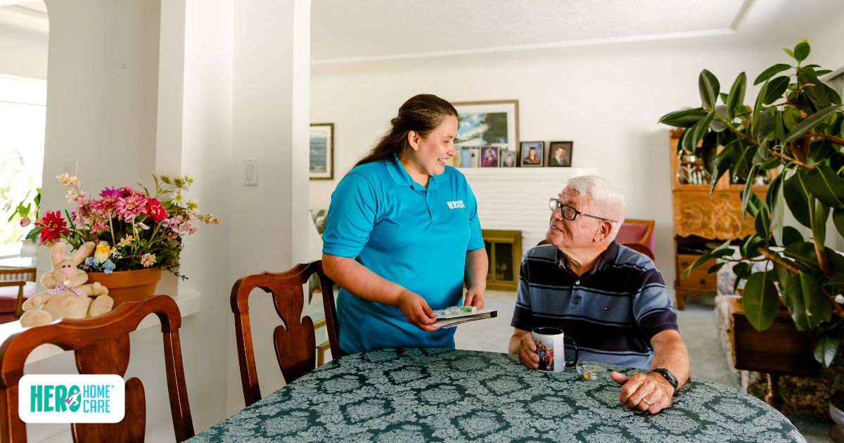 Professional in-home care helping improve safety for an elderly person at home