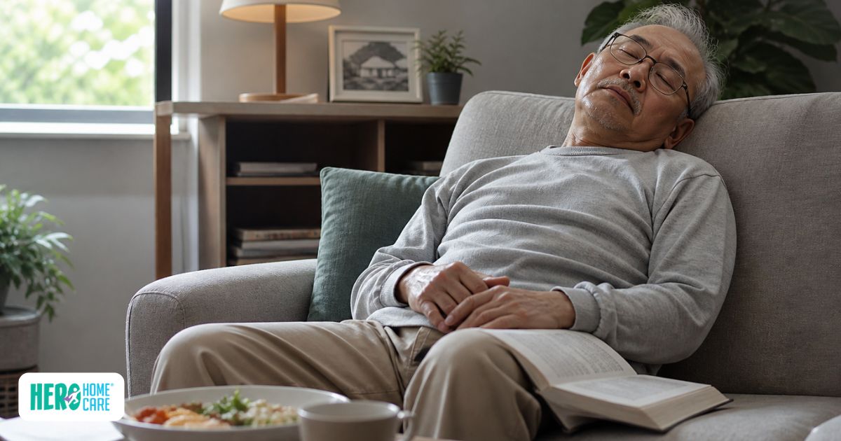 A senior resting with low energy, reflecting how underlying health, medication, or lifestyle factors can contribute to excessive sleep