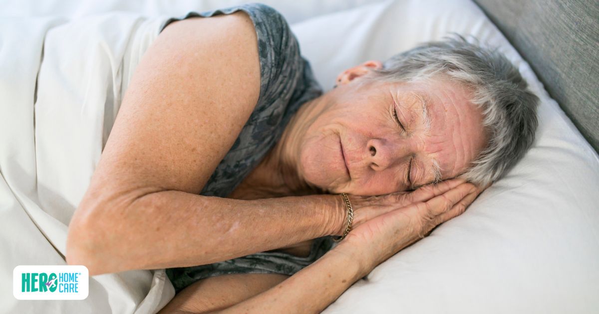 A senior resting peacefully, reflecting how increased sleep can be a normal part of aging