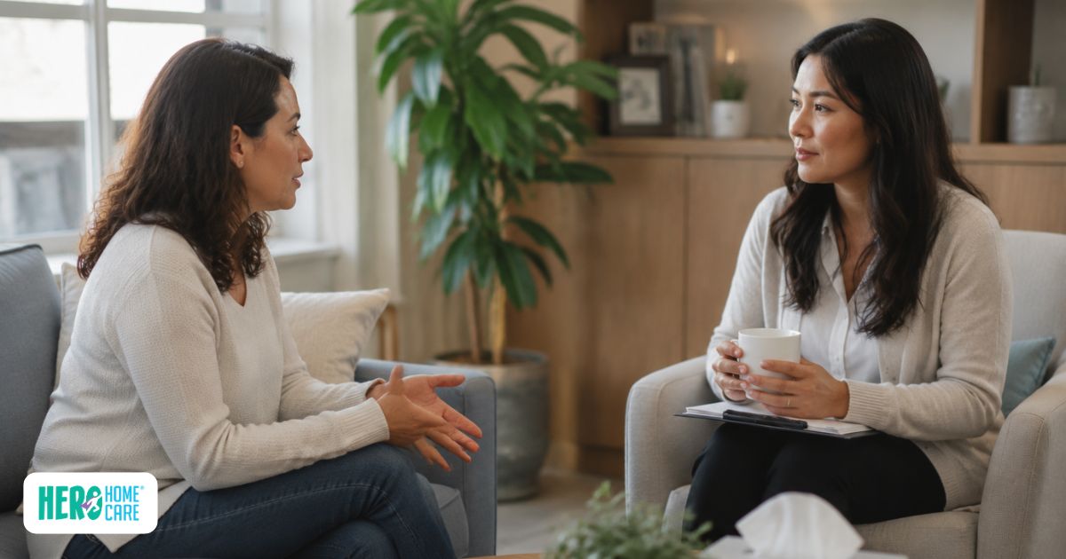 Individual meeting with a counsellor to explore support options and receive professional guidance in a calm environment.