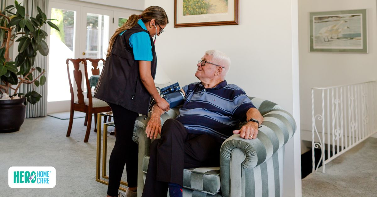 Professional home care visit demonstrating how additional assistance can support an older adult's independence and daily routine.